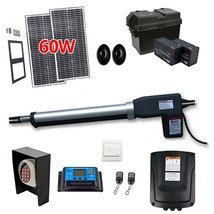 Full Kit And Solar Powered Gate Opener For Single Swing Gates Up To 880-Lb - $1,245.99
