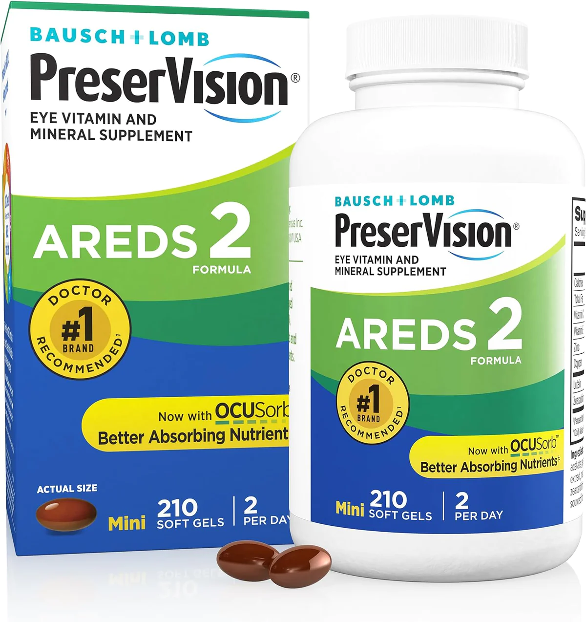 PreserVision AREDS 2 Eye Vitamin &amp; Mineral Supplement 210 Count Softgels - £23.17 GBP