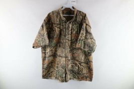 Vintage Cabelas Mens 2XL Faded Camouflage Short Sleeve Shooting Button Shirt - £38.68 GBP