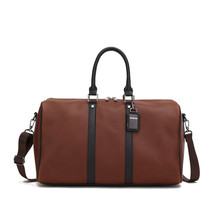 Crazy Horse Casual Pu Large Capacity Business Duffel Bag Short Distance Light Me - £39.78 GBP