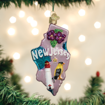 OLD WORLD CHRISTMAS STATE OF NEW JERSEY GARDEN STATE GLASS XMAS ORNAMENT... - £11.92 GBP