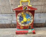Fisher Price Music Box Teaching Toy Clock - Vintage 1968 - TESTED &amp; WORKING - £27.40 GBP