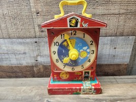 Fisher Price Music Box Teaching Toy Clock - Vintage 1968 - TESTED &amp; WORKING - £27.40 GBP