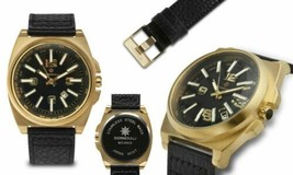 NEW Bernoulli 9908 Mens Altair Collection Black Dial Black Strap Gold Case Watch - £20.98 GBP