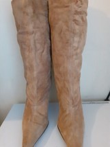 Ladies Knee Length High Heel Smart Suede Zip Boots Sz 7 - £5.74 GBP