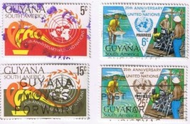Stamps Guyana 25 Anniversary of United Nations Set of 4 USED - $0.71
