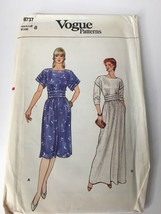 Vogue Sewing Pattern 8737 Misses Dress Loose Fitting Bodice A-Line Skirt... - $3.99