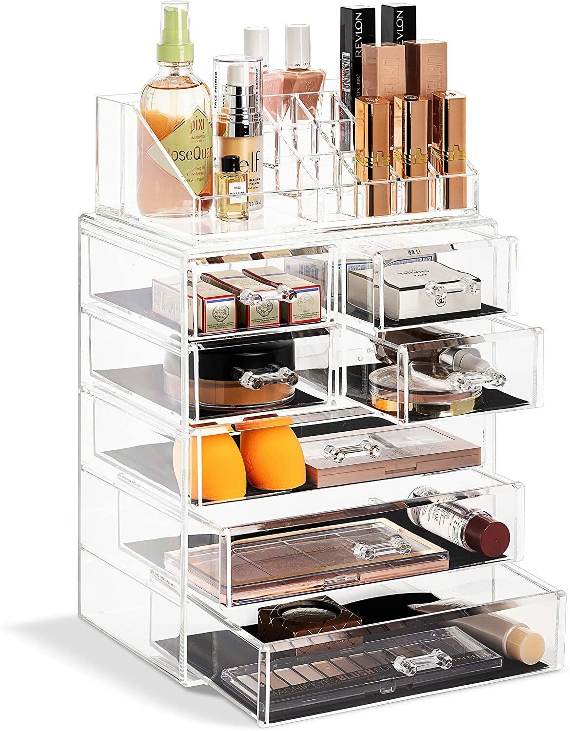 Sorbus Acrylic Cosmetics Makeup and Jewelry Storage Case Display Set