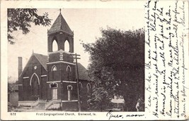 First Congregational Church Glenwood Iowa(IA) Posted Antique Vintage Postcard - £5.92 GBP