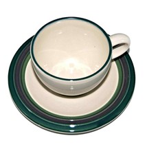 Pfaltzgraff Mountain Shadow 6oz Cup &amp; Saucer Coffee Tea Cream Purple Teal - £6.95 GBP