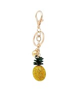 Bling Crystal Yellow Pineapple Fruit Keychain Bag Charm - $20.17 CAD