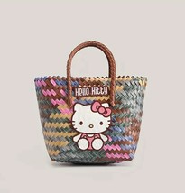 Hello Kitty  Multi Color Wicker Tote Bag - $533.81 MXN