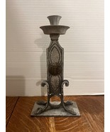 Vintage Wrought Iron &quot;IHS&quot; Church Altar Candle Holder Stick 11 1/2&quot; Tall - $109.34 CAD