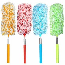 4 Pcs Microfiber Duster Hand Duster Washable Extendable For Cleaning Office NEW - £12.20 GBP