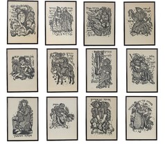 Proverbs: Set of (12) Woodcuts by Stavroulakis Nikos Signed Ltd Edition #72/500 - £1,909.90 GBP
