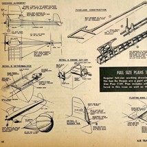 1949 Aviation Blueprint Build Pattern Model Airplane Ephemera Art Print - $7.00