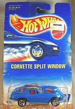 1991 Hot Wheels Blue/White Card #197 Corvette Split Window Blue Gray-Base 5Spoke - $8.25