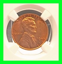 1946 NGC MS 66 RD Lincoln Wheat Cent United States Mint UNC High Grade  - £69.91 GBP