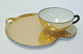 Vintage Porcelain Oremont Bavaria Tea Lunch Set Lusterware Mustard Iridescent - £6.95 GBP