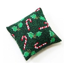 Christmas Pillow Cushion w Candy Canes Barbara O&#39;Brien Dollhouse Miniature - £1.85 GBP