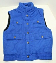 Vintage Childs Boys Appalachian Trail Blue Snap Up Winter Vest Size 5 Lined  - £12.51 GBP