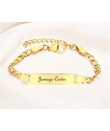 18K Gold Filled Personalized Baby ID Bracelet,  Custom Name Boy or Girl ... - $319.69 MXN