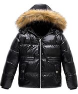 Girl's Kids Metallic Shiny Jacket with Detachable Fur Collar 10/12 - $450.93 MXN