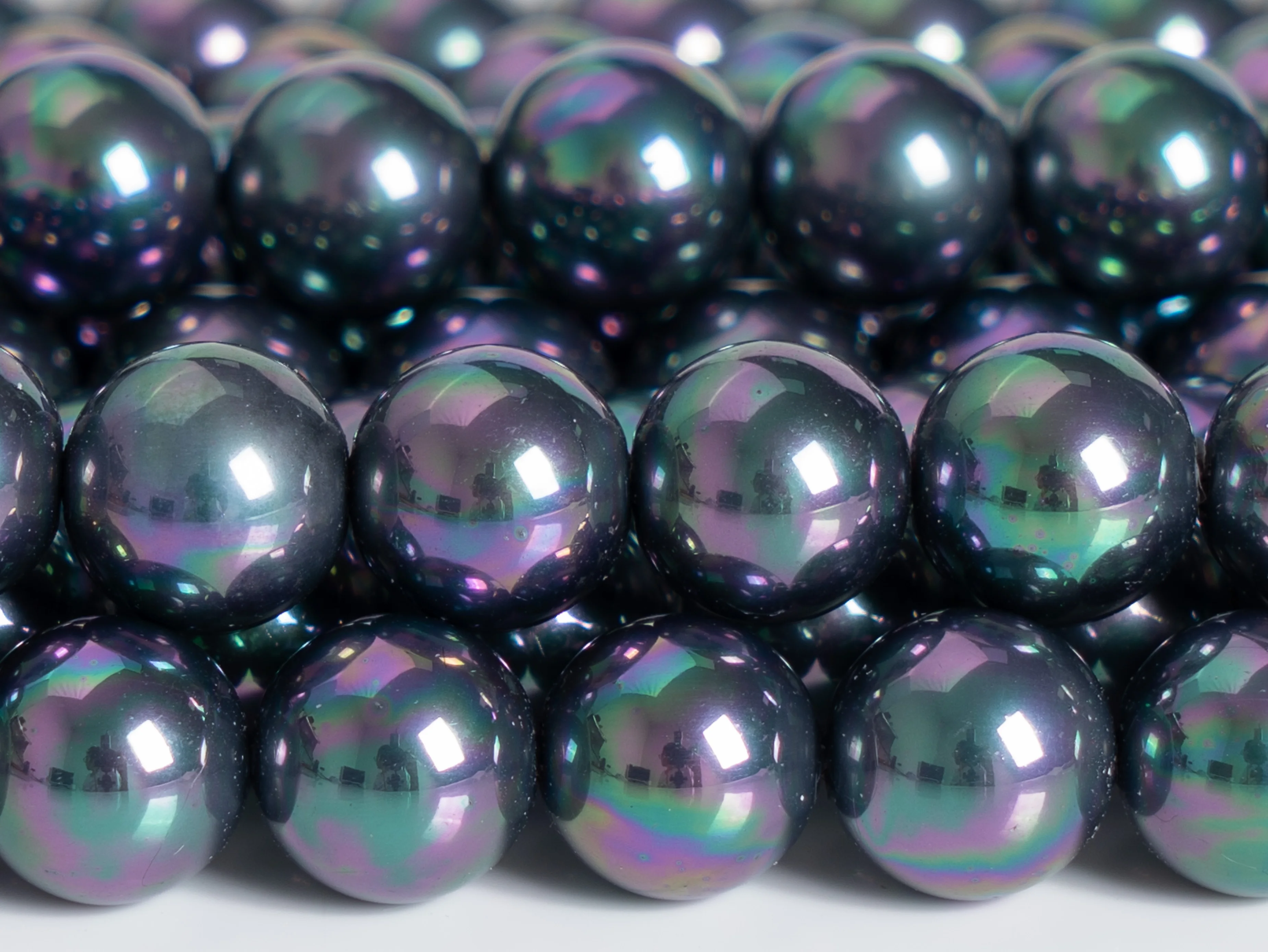Colorful Black Imitation Pearl Beads Round Freshwater Natural Shell Pear... - £12.23 GBP+