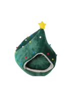 Vibrantlife Cat Dog Bed Christmas Tree Shaped Plush Kennel 21&quot;T x 17&quot; Di... - £27.69 GBP