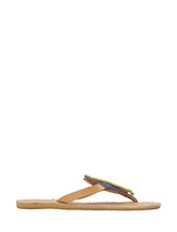 Laidback London women blitz flat leather sandal in DENIM BLUE W/ YELLOW - £48.86 GBP