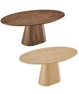 Mid-Century Modern 75” x 43.5” Oval Dining Conference Table Oak or Walnut - $1,369.99+