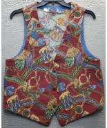 A Pea in the Pod Maternity Vest Womens M Multi Tapestry Print USA V Neck... - $47.26 CAD