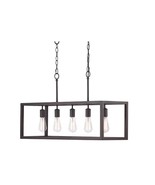 Hampton Bay Boswell Quarter 5-Light Black Industrial Linear Island Hanging - $64.03