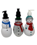 Soap Snowman Snow Lady Dispensers Plastic Empty Refillable Winter Bath L... - $23.01 CAD