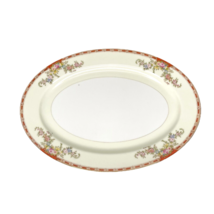 Royal Chester Ogden OVAL PLATTER 12&quot;x8.5&quot; Red Pink Green Floral Gold 1940s Japan - £17.77 GBP