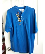 Disney Mickey &amp; Friends Mens Pullover Short Sleeve Shirt Size L Cotton/P... - $20.24 CAD