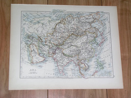 1904 Political / Physical Map Of Asia China India Saudi Arabia Russia Indonesia - £19.93 GBP