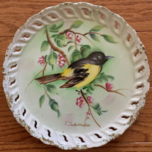 Norleans Vintage Bird Gold Rim 8&quot; Decorative Wall Plate Y. Takimoto - £3.19 GBP