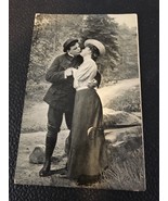 Affectionate Couple Kissing Germany Postcard 1908 Posted Trees Dirt Road - $32.38 CAD