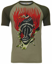 YMX by YellowMan Men&#39;s Short Sleeve Olive Fire Eagle Raglan T-Shirt - NWT - £15.00 GBP