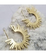 Celestial Sun Sihouette Hoop Earrings Gold - $14.85