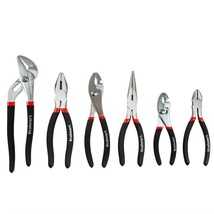 Stalwart 6 Piece Utility Plier Set with Pouch Cutters, Slip Joint, Long Nose - £35.46 GBP
