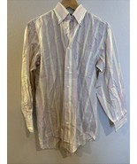 Faconnable Shirt Men’s Size 2 Rainbow Stripe Button Down Cotton Made In ... - $17.83