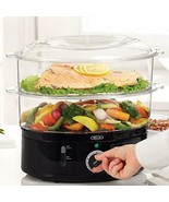 Two Tier Food Steamer, Healthy Fast Simultaneous Cooking Stackable 7.4 Q... - £58.44 GBP