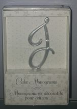 N) Small Rhinestone Silver Monogram Letter “J”  Wedding Cake Topper 3" L... - $4.94
