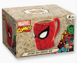 The Amazing Spider-Man Molded Head Image Figural Ceramic 16 ounce Mug NEW UNUSED - £9.30 GBP