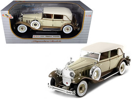 1930 Packard Brewster Tan and Coffee Brown 1/18 Diecast Model Car by Signature M - $100.49