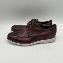 Rockport Mens Shoes Garett Wingtip Leather Derby Comfort Oxford Burgundy 8.5 - £38.79 GBP