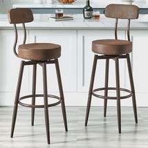 Dyh Bar Stools With Back Set Of 2, Swivel Kitchen Counter Stools,, 24 Or 29 Inch - £166.77 GBP