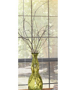 Mid Century Modern Tall Green Glass Vase 18&quot; Mold Blown Bulbous Statemen... - £71.14 GBP